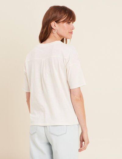 T-shirt manches courtes ecru femme