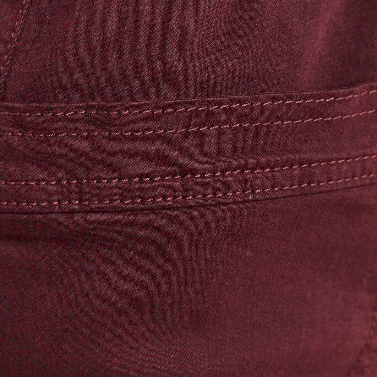 Pantalon coupe droite à coulisse bordeaux femme