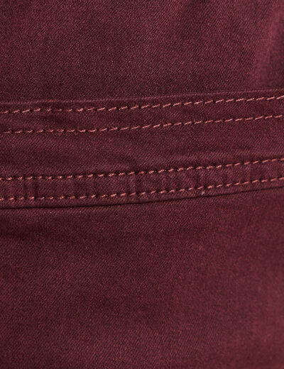 Pantalon coupe droite à coulisse bordeaux femme