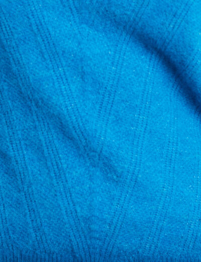 Pull manches longues bleu femme