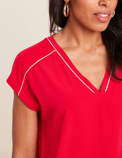 T-shirt manches courtes rouge femme