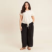 Blouse manches courtes nouée ecru femme