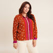 Chemise manches longues marron cognac femme