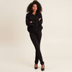 Jean coupe ajust&eacute;e long noir femme