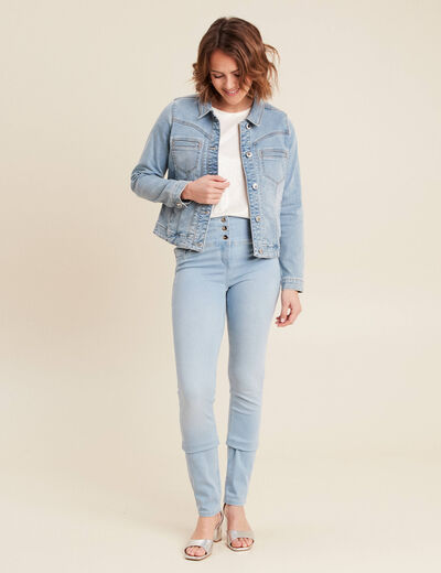 Blouson en jean denim baby bleu femme
