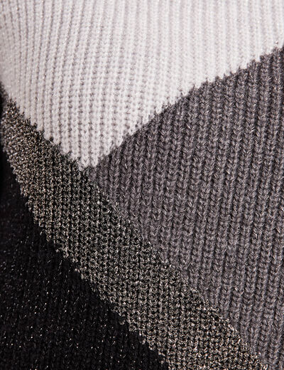 Pull manches longues gris foncé femme