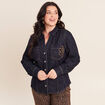 Chemise cintr&eacute;e en jean manches longues denim brut femme
