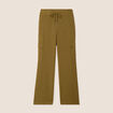 Pantalon cargo lien à nouer vert olive femme
