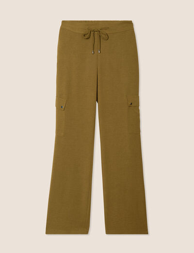 Pantalon cargo lien à nouer vert olive femme