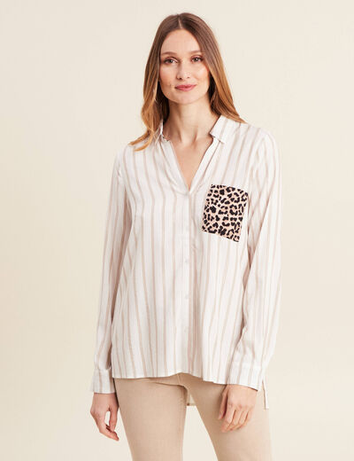 Chemise manches longues blanc femme