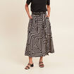 Jupe longue évasée fendue noir femme