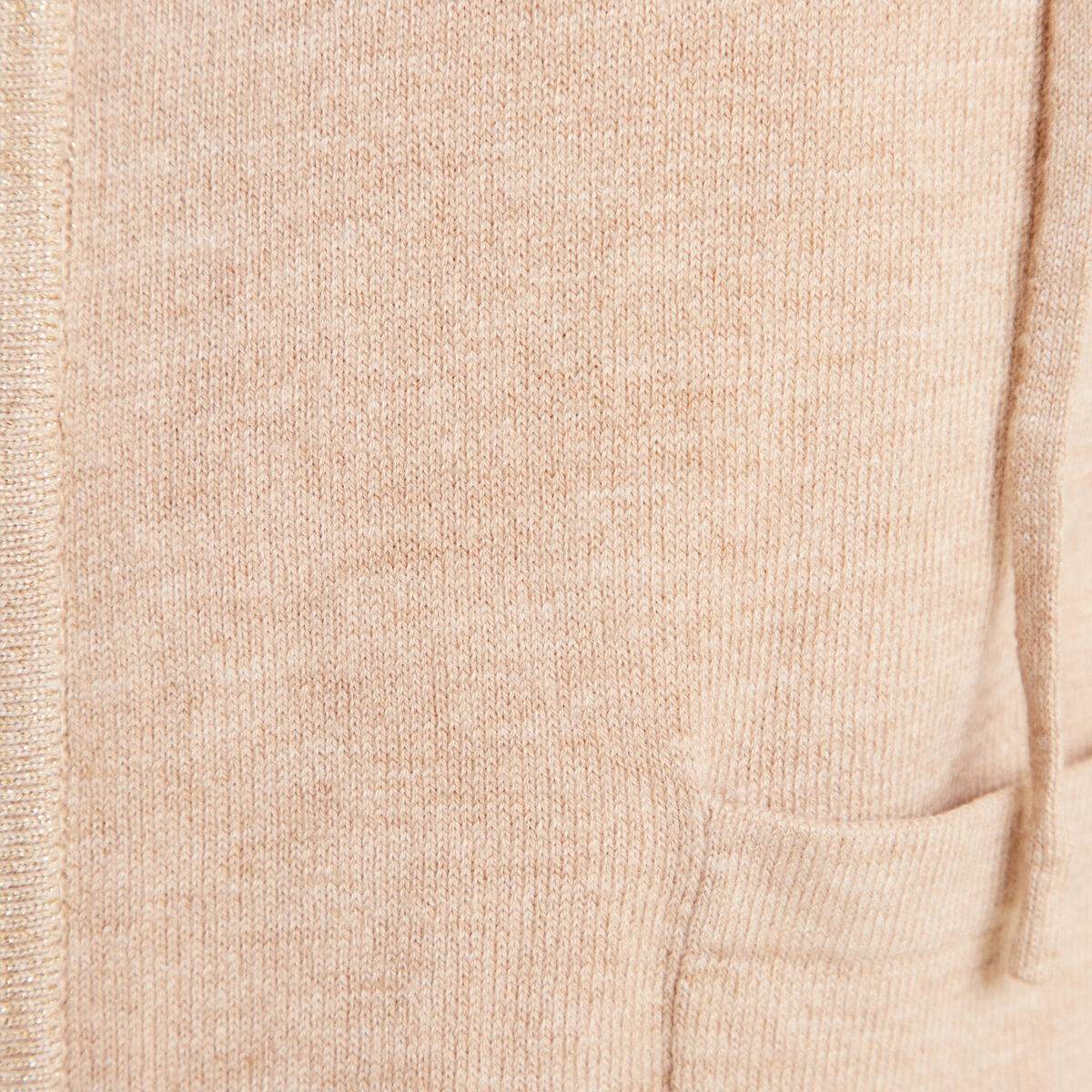 Gilet droit mi-long &agrave; capuche creme femme