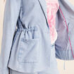 Veste longue cintr&eacute;e en jean doubl&eacute;e denim bleach femme