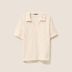 T-shirt col chemise ecru femme