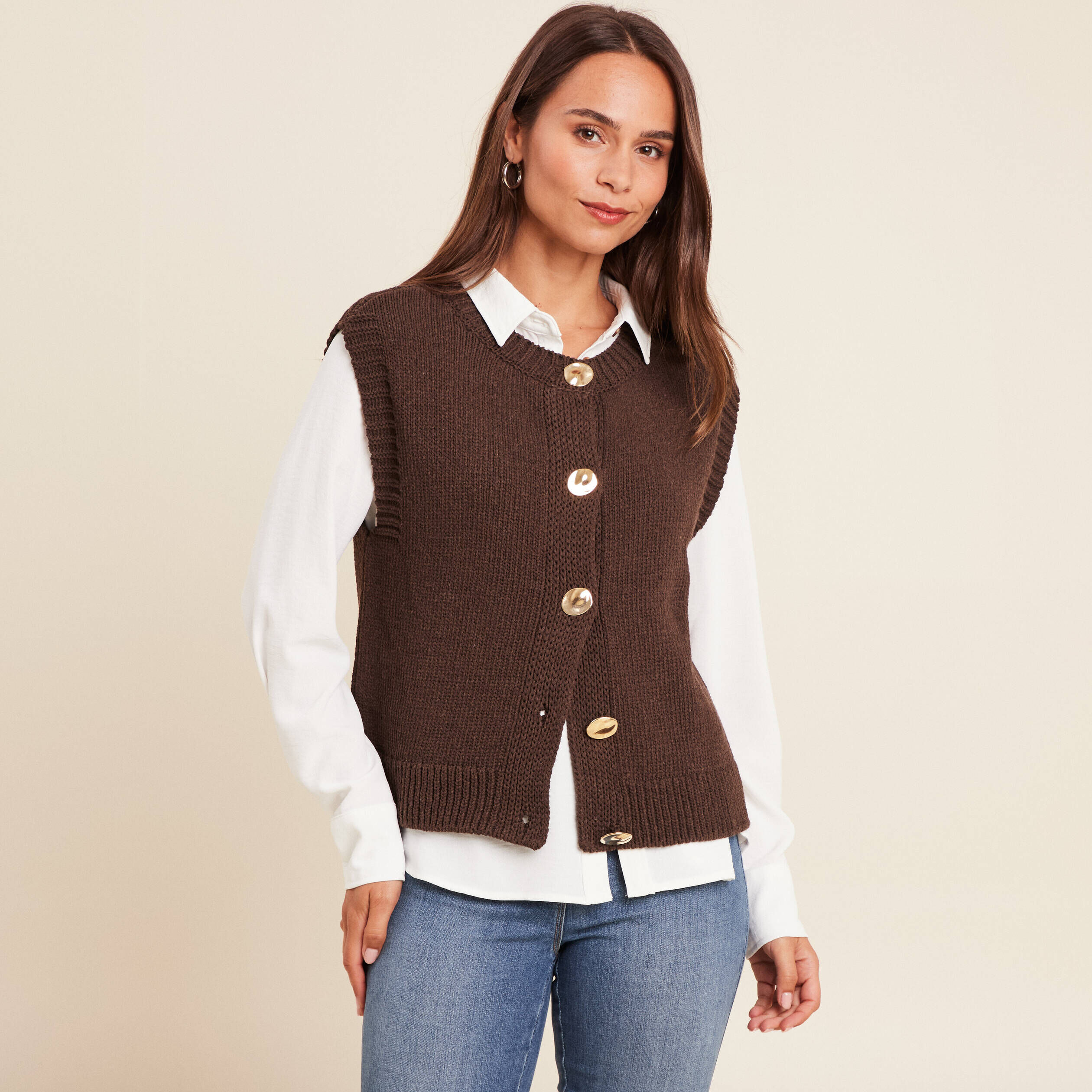 Gilet Sans Manches Femme En Molleton Doux - Veste Matelassée Classique Avec Poches - Tendance Uni - 2