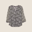 Blouse manches 3/4 noir femme