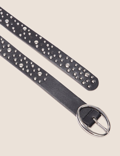 Ceinture cloutée noir femme