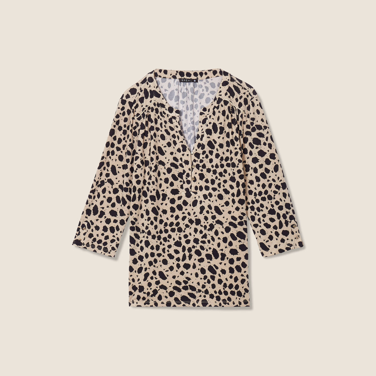 T-shirt manches 3/4 sable femme