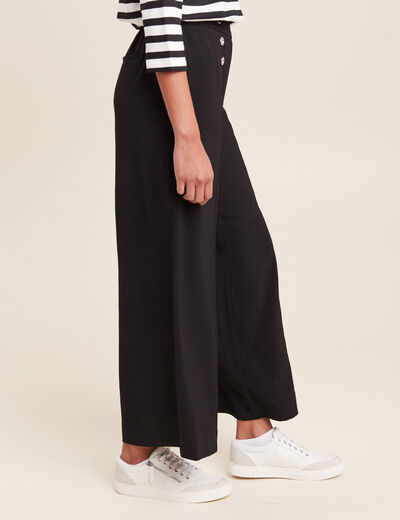 Pantalon carotte fluide 7/8ème noir femme