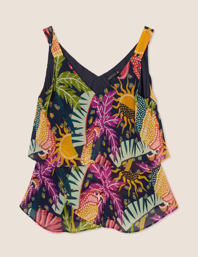 Débardeur ample sans manches multicolore femme