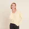 Pull manches longues jaune clair femme