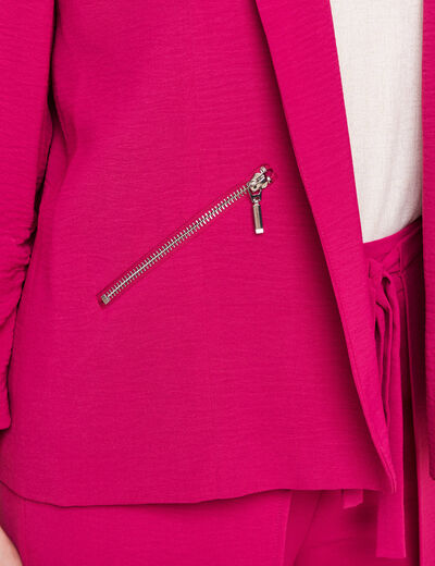 Veste fluide col châle rose fushia femme
