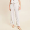 Pantalon large taille haute gris fonc&eacute; femme