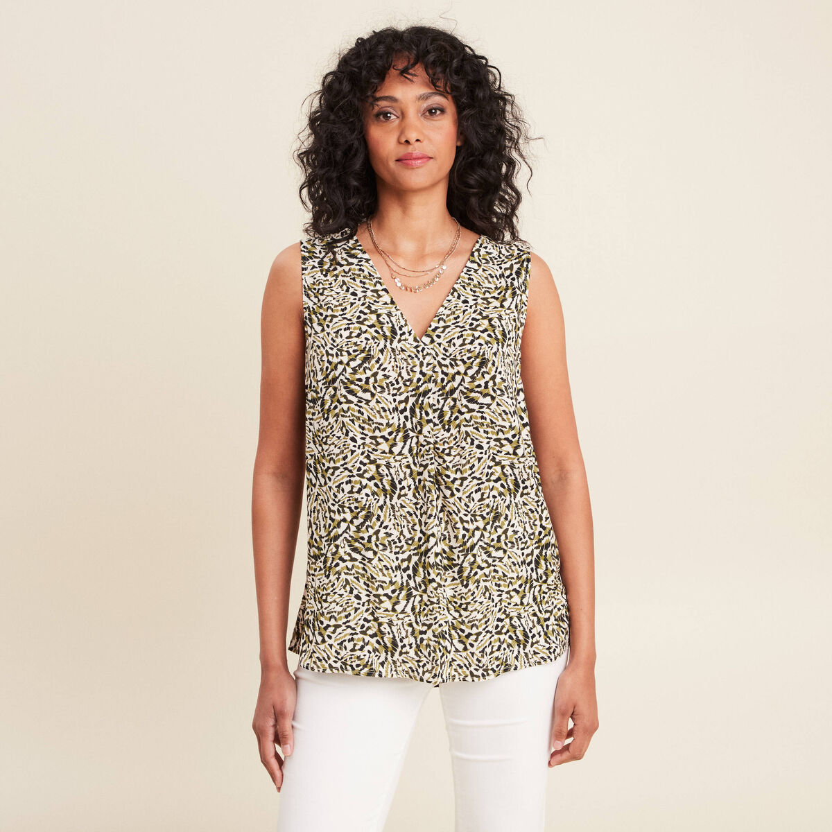 Blouse sans manches vert femme