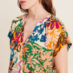 Blouse manches courtes multicolore femme