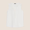 Blouse sans manches ecru femme