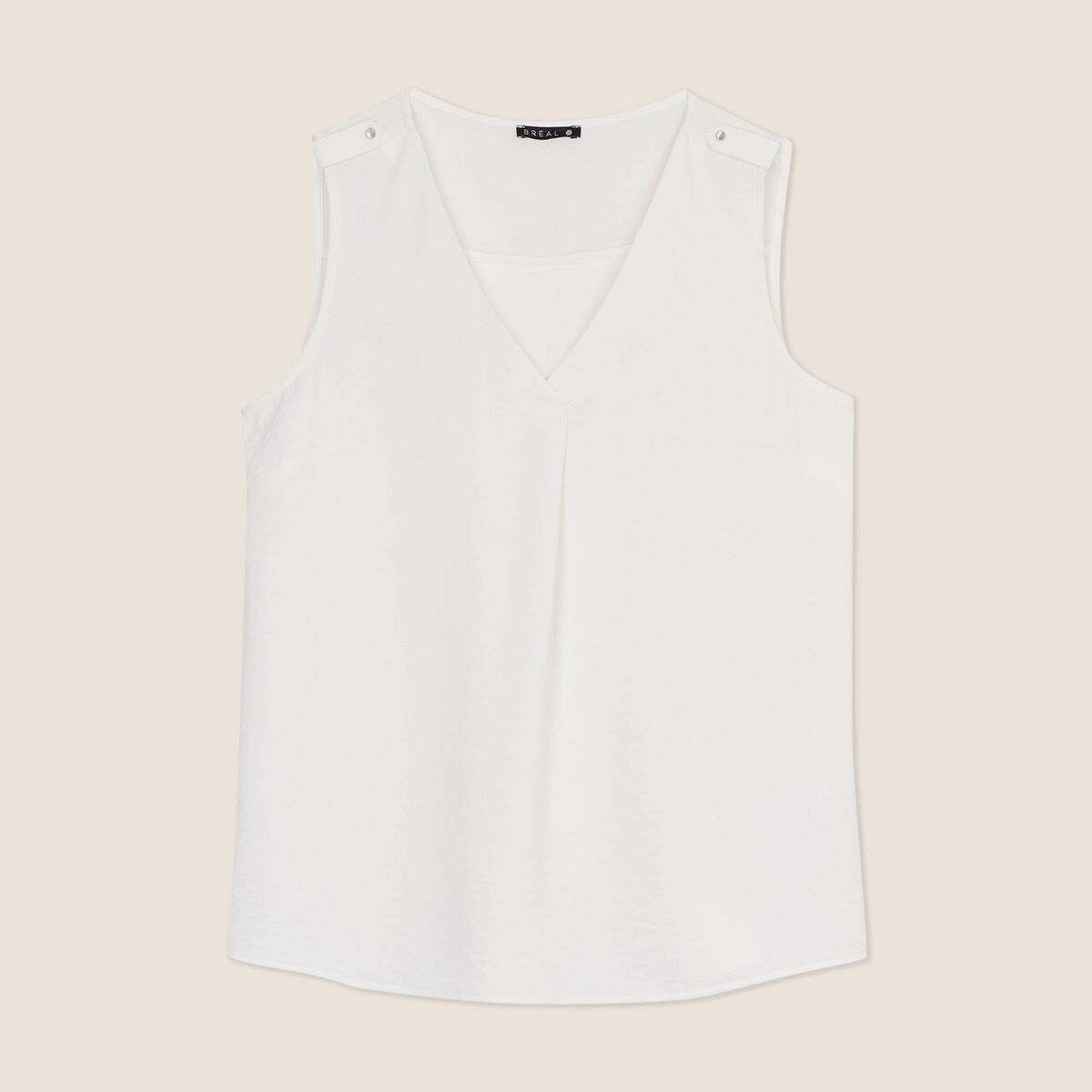 Blouse sans manches ecru femme