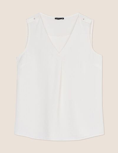 Blouse sans manches ecru femme