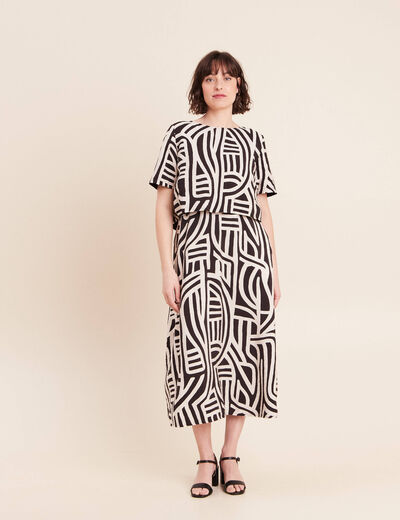 Robe longue r&eacute;versible et amovible noir femme