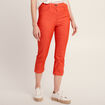Pantacourt droit taille haute orange femme