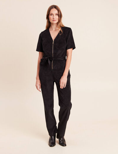Combinaison en velours noir femme