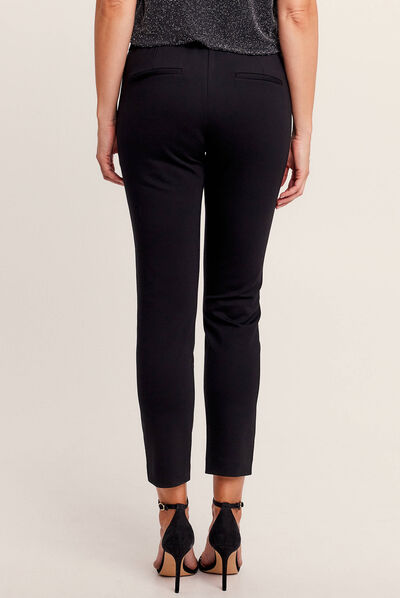 Pantalon chino ajusté 7/8ème noir femme