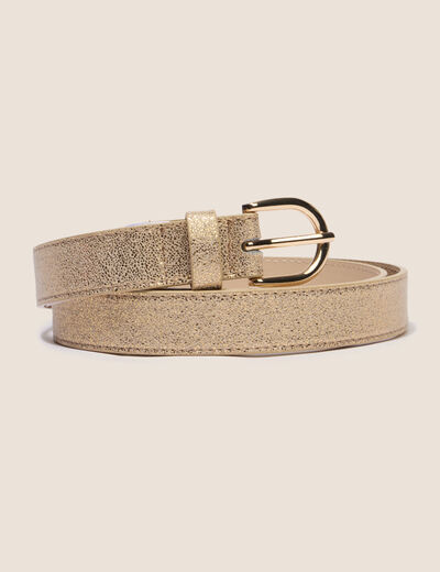 Ceinture fine iris&eacute;e couleur or femme