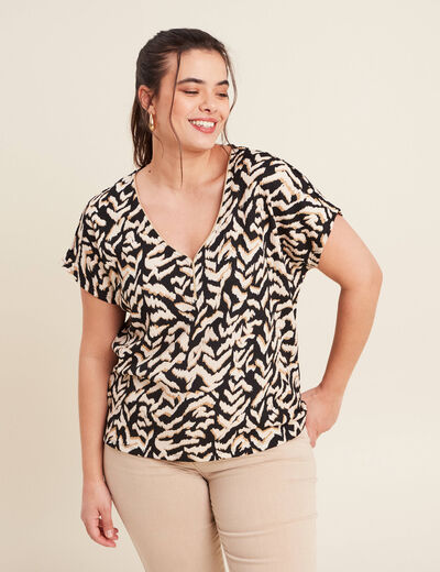 T-shirt manches courtes noir femme
