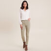 Pantalon léger taille haute long vert clair femme
