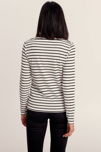 T-shirt manches longues ecru femme