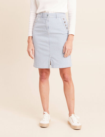 Jupe taille haute bleu femme