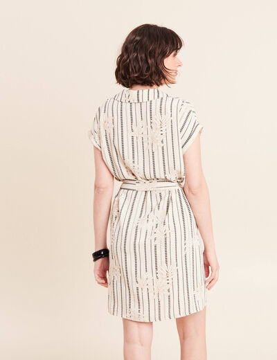 Robe droite courte manches tr&egrave;s courtes noir femme