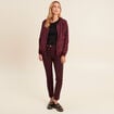 Gilet r&eacute;versible manches longues bordeaux femme