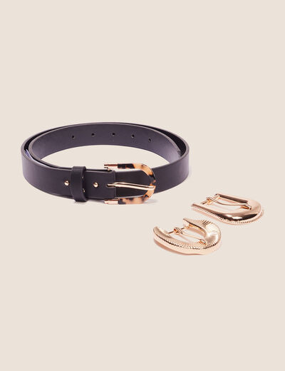Ceinture boucle amovible noir femme