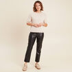 Pull manches courtes beige femme
