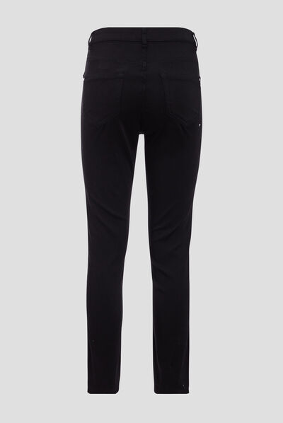 Pantalon ajusté réversible noir femme
