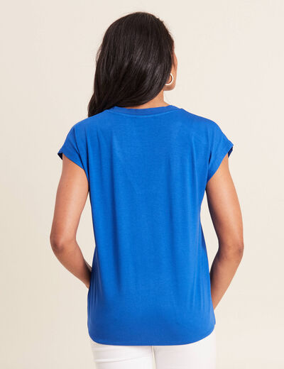 T-shirt manches courtes bleu electrique femme