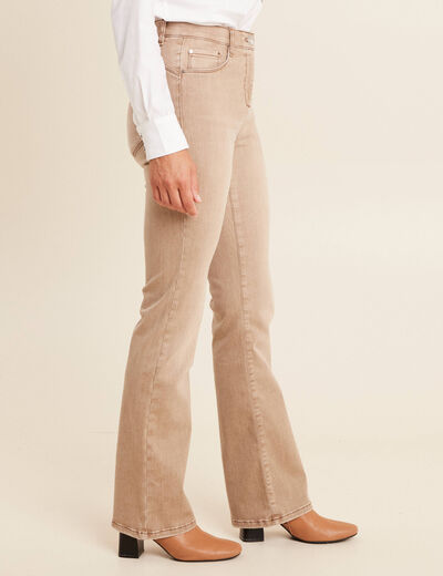 Jean magique L'Unique coupe bootcut denim beige femme