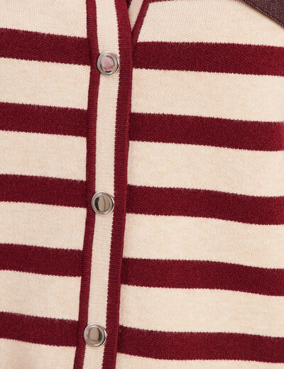 Gilet manches longues bordeaux femme