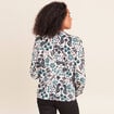 Blouse col tunisien manches longues blanc femme
